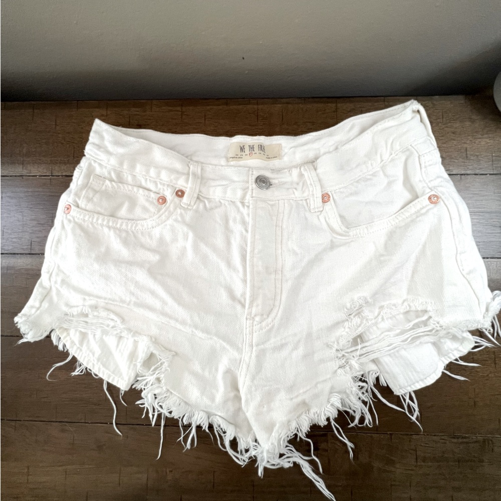 Free People White Denim Shorts